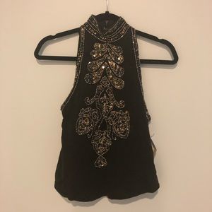 Sequin High Neck UO Top, NWT